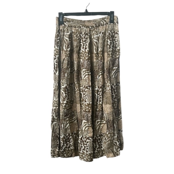 Animal print Pleated Midi Skirt - Picture 1 of 4